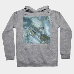 Blue Grey Marble Pattern Hoodie